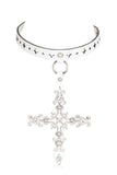 Bianco Lasercut Leather Choker Fräulein Kink