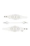 Bianco Lasercut Leather Handcuffs Fräulein Kink