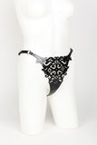 Nero Lasercut Leather Garter Belt Set Fräulein Kink
