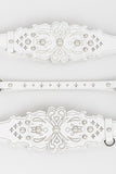 Bianco Lasercut Leather Handcuffs Fräulein Kink