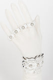 Bianco Lasercut Leather Handcuffs Fräulein Kink