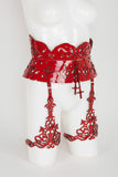 Rosso Lasercut Leather Lingerie Set Fräulein Kink