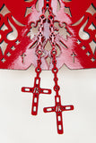Rosso Lasercut Leather Lingerie Set Fräulein Kink