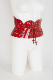 Rosso Lasercut Leather Lingerie Set Fräulein Kink