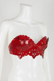 Rosso Lasercut Leather Lingerie Set Fräulein Kink