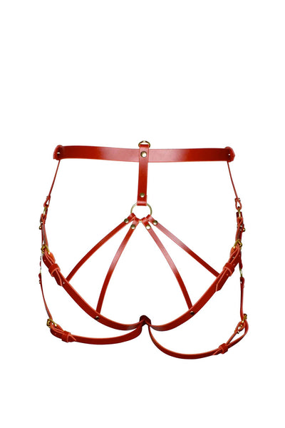 Inanna Strappy Leather Harness Brief Love Lorn Lingerie