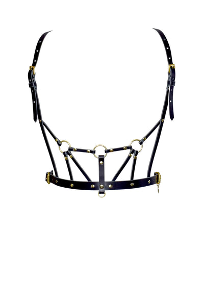 Inanna Strappy Leather Harness Bodice Love Lorn Lingerie
