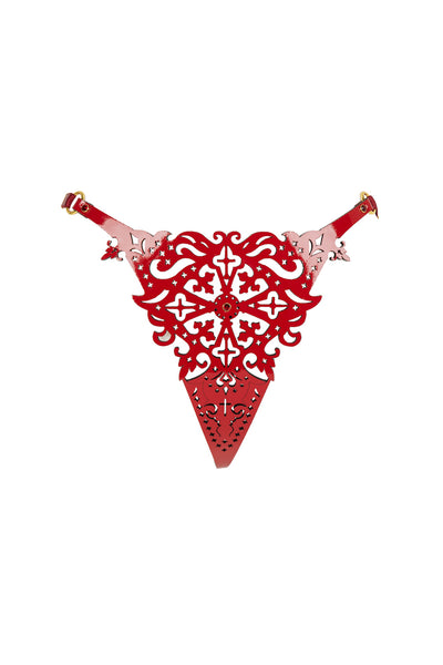 Rosso Lasercut Leather String Fräulein Kink