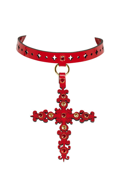 Rosso Lasercut Leather Lingerie Set Fräulein Kink