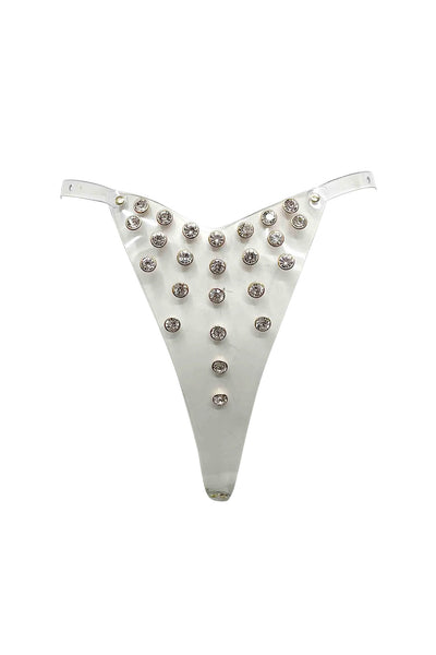 Tina Clear PVC Rhinestone High Cut Thong Love Lorn Lingerie
