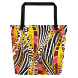 Wild Giraffe Zebra Tote Darkest Fox