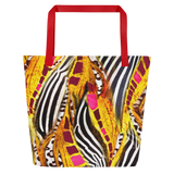 Wild Giraffe Zebra Tote Darkest Fox