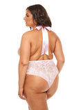 Aria Sheer Pink Lace Teddy • Curve Oh Là Là Chéri