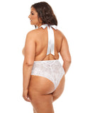 Aria Sheer Plunge Halter Teddy • Curve Oh Là Là Chéri