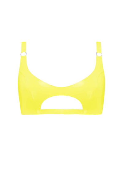 Yellow Cut Out Latex Bralette Elissa Poppy
