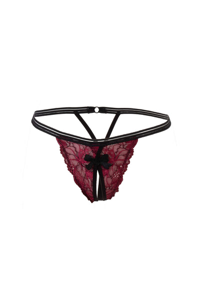 Bordeaux Lace Brazilian Thong Eros Veneziani