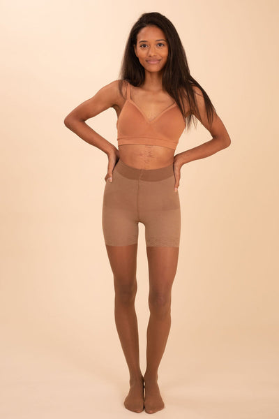 Sheer Contour Tights • Caramel Threads
