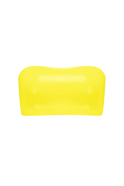Yellow Latex Bandeau Crop Top Elissa Poppy