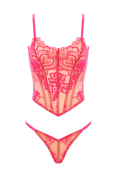 Cybille Bustier Set • Deep Pink Oh Là Là Chéri
