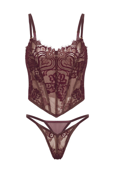 Cybille Bustier Set • Maroon Oh Là Là Chéri