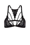 Vegan Leather Lace Triangle Bra Eros Veneziani