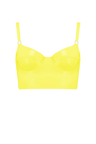 Yellow Latex Full Cup Longline Bra Elissa Poppy
