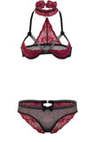 Bordeaux Lace Halfcup Lingerie Set Eros Veneziani