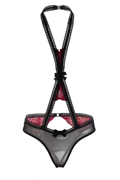 Burgundy Lace Body Harness Eros Veneziani