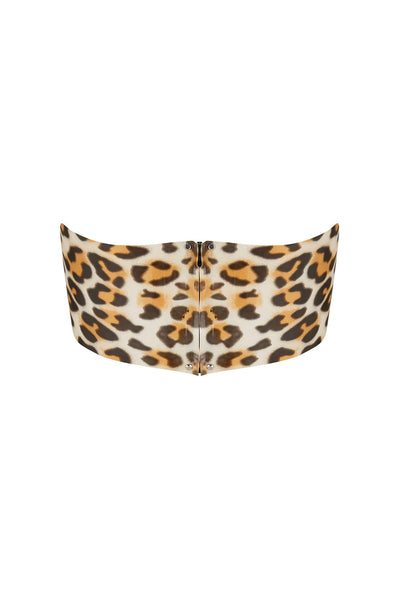 Leopard Latex Bandeau Crop Top Elissa Poppy