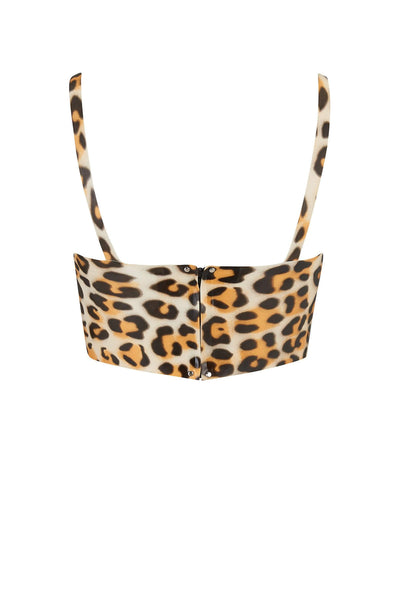 Leopard Latex Full Cup Longline Bra Elissa Poppy