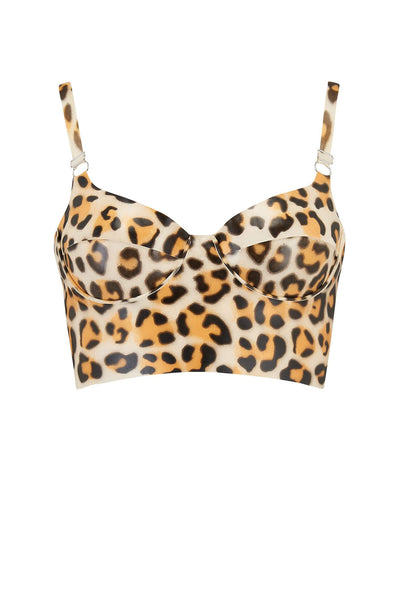 Leopard Latex Full Cup Longline Bra Elissa Poppy