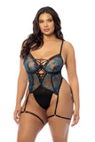 Lola Embroidered Satin Teddy • Curve Oh Là Là Chéri