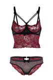 Bordeaux Lace Longline Lingerie Set Eros Veneziani
