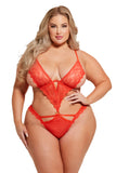 Nadia Crotchless Red Lace Bodysuit • Curve House of Desire