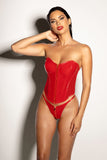 Fetish Rider Bustier Set • Crimson Red Oh Là Là Chéri