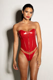 Fetish Rider Bustier Set • Crimson Red Oh Là Là Chéri