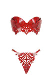 Rosso Lasercut Leather Lingerie Set Fräulein Kink