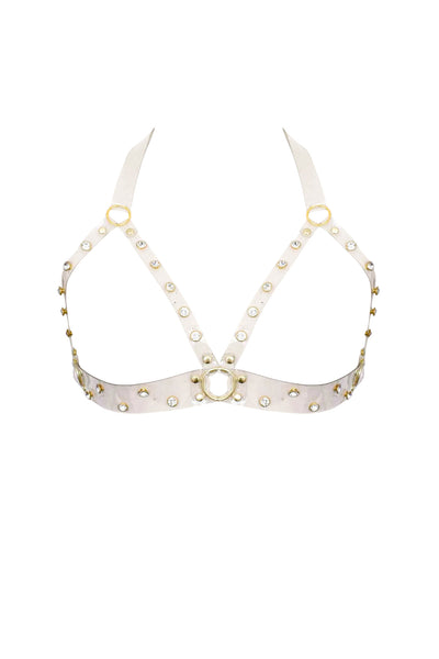 Tina Clear Vinyl Rhinestone Harness Bra Love Lorn Lingerie