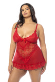 Valentine Crimson Red Lace Babydoll • Curve Oh Là Là Chéri