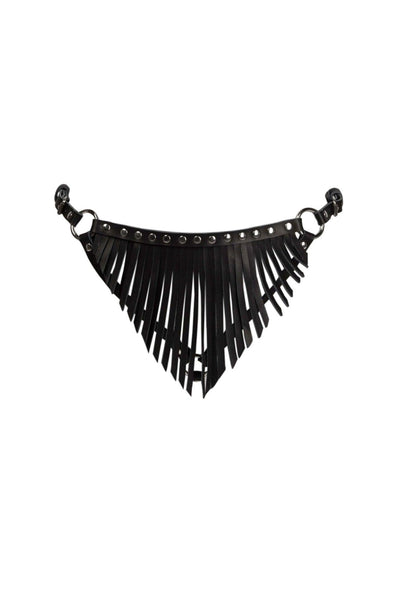Fringe Leather Thong VoyeurX