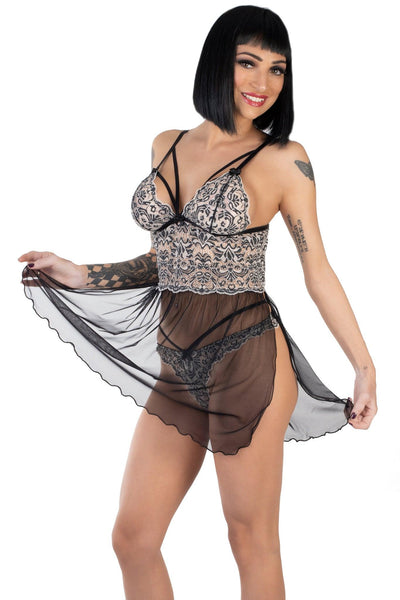 Eros Bicolor Lace Babydoll Eros Veneziani