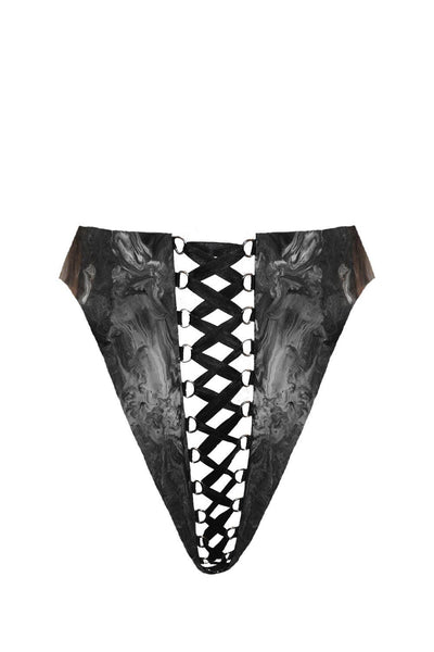 Alexis Lace Up Latex Knicker Elissa Poppy