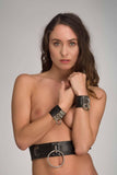 Eternity Leather Bracelet Cuffs • Silver VoyeurX