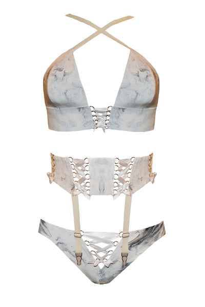 Cupido Latex Garter Belt Set Elissa Poppy