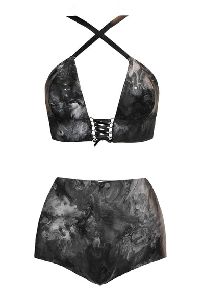Cupido Serena Latex Lingerie Set Elissa Poppy