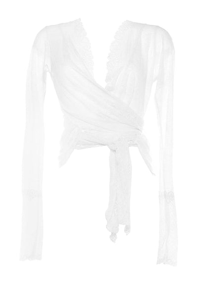 Sheer White Lace Kimono Demery Jayne