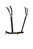 Diamanté Black Leather Waist Harness Love Lorn Lingerie