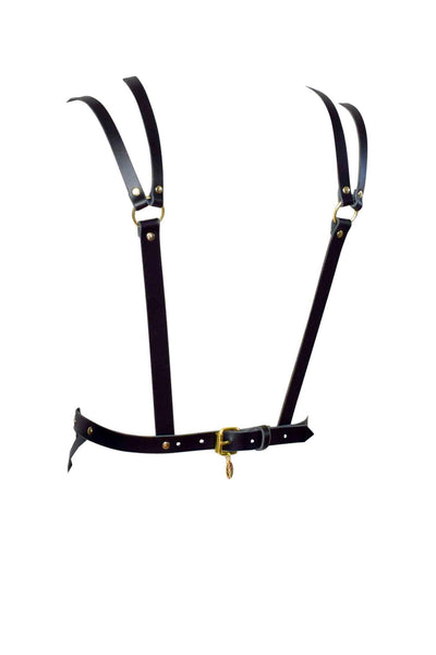 Diamanté Black Leather Waist Harness Love Lorn Lingerie