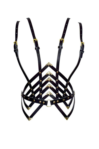 Diamanté Black Leather Waist Harness Love Lorn Lingerie
