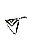 Diamanté Black Leather Panty Love Lorn Lingerie